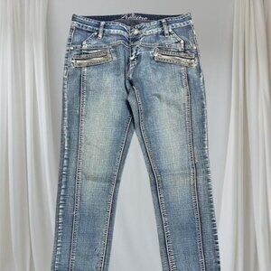 Premiere By Rue 21 Light Denim Jeans Zippers Women Jeans Size 9/10